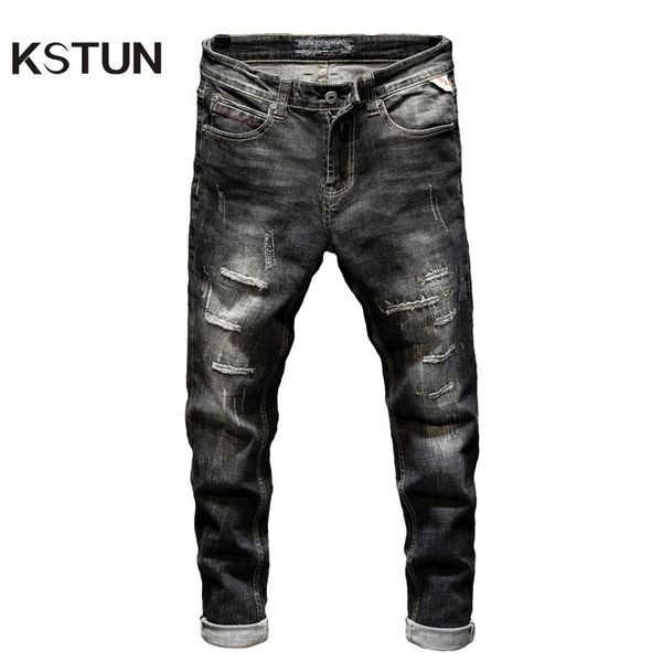 kstun ripped jeans for men slim fit stretch fashion high street style male denim pants frayed destroyed vintage mens punk jeans, Blue
kstun ripped jeans for men slim fit stretch fashion high street style male denim pants frayed destroyed vintage mens punk jeans, Blue