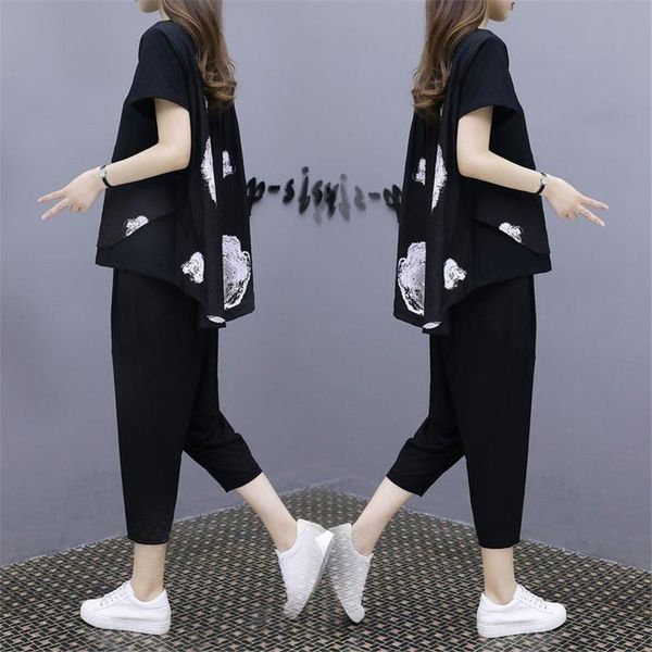 women two piece set short sleeve and elastic waist pants summer 2020 tracksuit t200702, White
women two piece set short sleeve and elastic waist pants summer 2020 tracksuit t200702, White