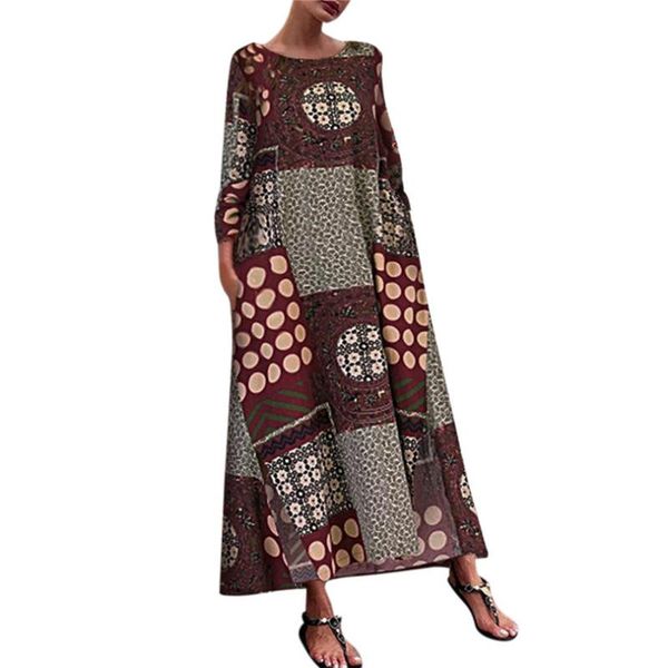 2020 summer women 3/4 sleeve cotton linen loose dress pocket long bohe print casual dress floral kaftan vestidos #jun06, Black;gray
2020 summer women 3/4 sleeve cotton linen loose dress pocket long bohe print casual dress floral kaftan vestidos #jun06, Black;gray