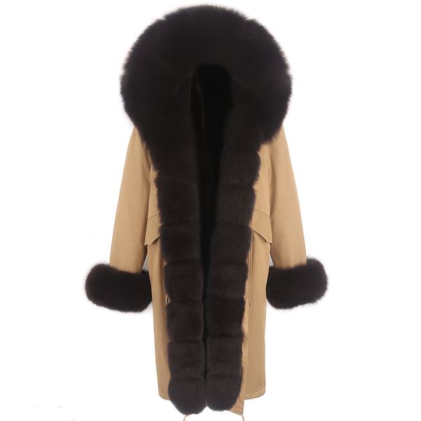 women winter jacket x-long waterproof parka faux fur linner real raccoon fox fur collar hood warm streetwear for ladies new 201103, Black
women winter jacket x-long waterproof parka faux fur linner real raccoon fox fur collar hood warm streetwear for ladies new 201103, Black