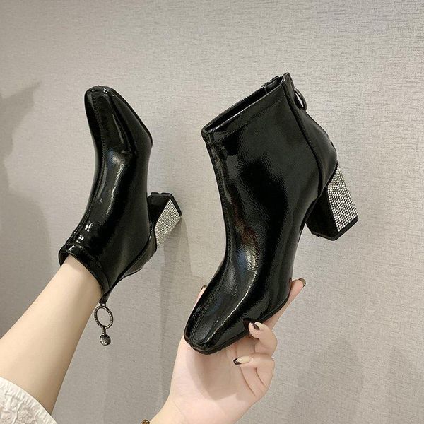 fashion brand women ankle boots square high heels shoes woman party pumps basic leather boots high heel, Black
fashion brand women ankle boots square high heels shoes woman party pumps basic leather boots high heel, Black