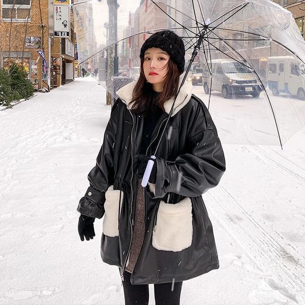 2020 new winter fashion pu leather cotton thick patchwork warm parkas coat 2101, Black
2020 new winter fashion pu leather cotton thick patchwork warm parkas coat 2101, Black