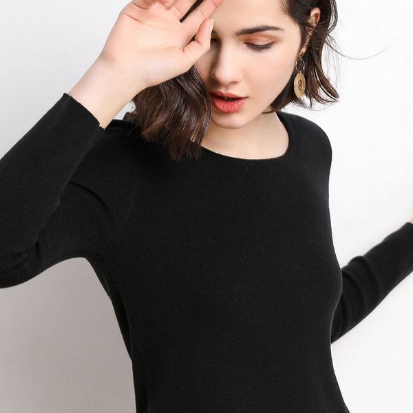 2021 women wool cashmere solid shirt the-neck women's long manga sweater malha jumpers dugz, White;black
2021 women wool cashmere solid shirt the-neck women's long manga sweater malha jumpers dugz, White;black