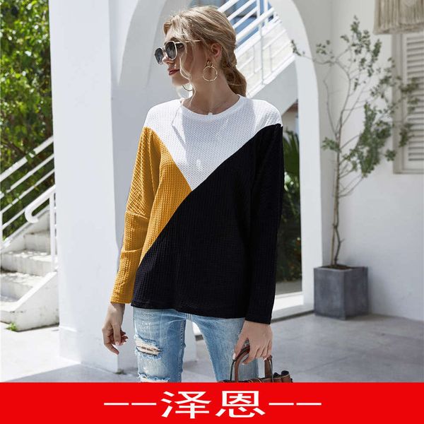 new round neck long sleeve contrast stitching knitted 5696 in autumn and winter 2020, White
new round neck long sleeve contrast stitching knitted 5696 in autumn and winter 2020, White