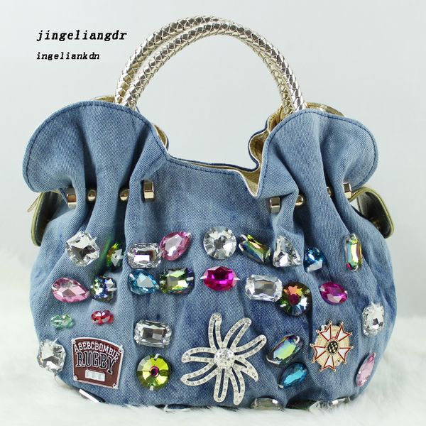 new women denim bags sweet blue pattern handbags with diamond ladies tote bag messenger bags c0125
new women denim bags sweet blue pattern handbags with diamond ladies tote bag messenger bags c0125
