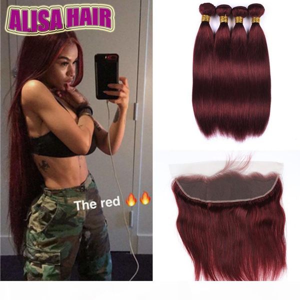brazilian burgundy virgin hair with 13x4 lace frontal closure with bundles color 99j wine red straight hair weaves with ear to ear frontal, Black;brown
brazilian burgundy virgin hair with 13x4 lace frontal closure with bundles color 99j wine red straight hair weaves with ear to ear frontal, Black;brown