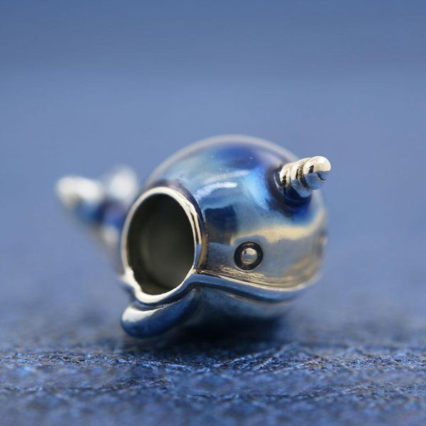 100% solid 925 sterling silver summer collection shimmering narwhal charm bead fits european style jewelry charm bracelets, Black
100% solid 925 sterling silver summer collection shimmering narwhal charm bead fits european style jewelry charm bracelets, Black