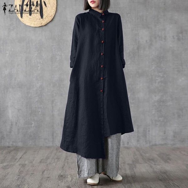 zanzea women vintage shirt dress autumn lapel neck irregular hem sundress solid casual cotton linen vestidos long sleeve dresses, White
zanzea women vintage shirt dress autumn lapel neck irregular hem sundress solid casual cotton linen vestidos long sleeve dresses, White
