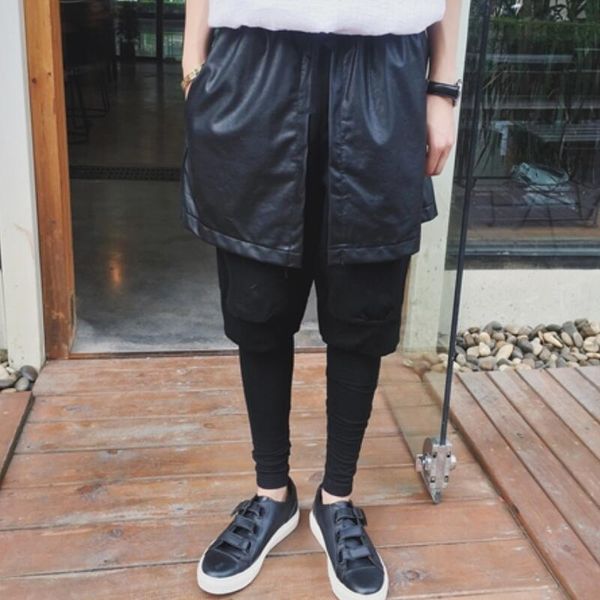 men's pants /summer fashion personalized customization large size fake two pieces of slim men and women with the same style / 27-44, Black
men's pants /summer fashion personalized customization large size fake two pieces of slim men and women with the same style / 27-44, Black