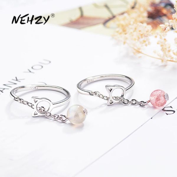 nehzy 925 sterling silver new woman fashion jewelry pink crystal agate kitten bell ring size adjustable open ring, Golden;silver
nehzy 925 sterling silver new woman fashion jewelry pink crystal agate kitten bell ring size adjustable open ring, Golden;silver