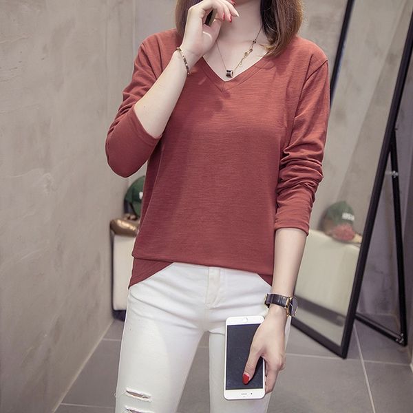 autumn new v-neck bottoming korean version long sleeve slub cotton t-shirt cotton t-shirt large size bottom ts#2719 eofep, White
autumn new v-neck bottoming korean version long sleeve slub cotton t-shirt cotton t-shirt large size bottom ts#2719 eofep, White