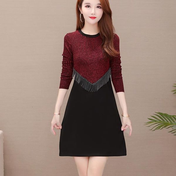 plus size l-5xl party dress women autumn winter sweater knit dress ladies vintage long sleeve shiny sequined tassel midi dress, Black;gray
plus size l-5xl party dress women autumn winter sweater knit dress ladies vintage long sleeve shiny sequined tassel midi dress, Black;gray