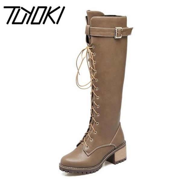 boots tuyoki women knee high cross strap fashion buckle knight shoes platform square heels punk footwear size 34-43, Black
boots tuyoki women knee high cross strap fashion buckle knight shoes platform square heels punk footwear size 34-43, Black