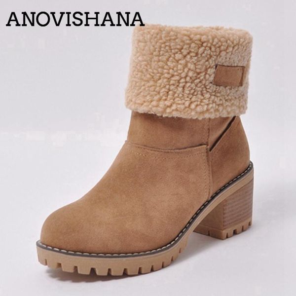 anovishana brand women boots female winter shoes woman fur warm snow boots bota feminina ankle women botas mujer b675s, Black 
anovishana brand women boots female winter shoes woman fur warm snow boots bota feminina ankle women botas mujer b675s, Black