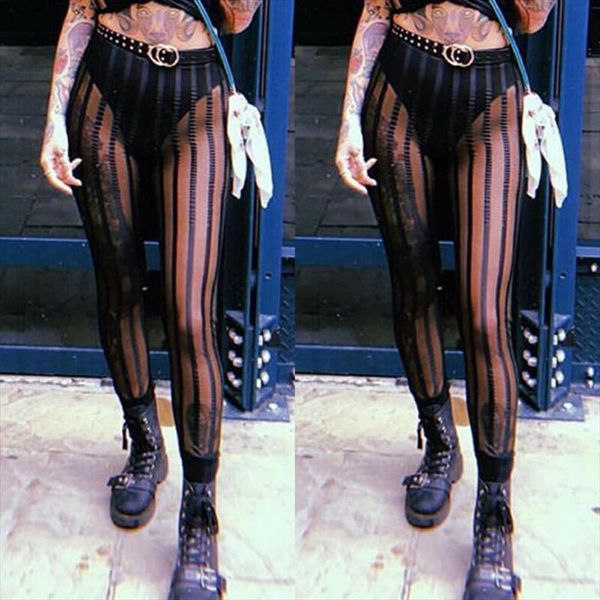 goocheer 2020 womens stretchy leggings slim pants striped perspective mesh pants clubwear high waist trousers, Black
goocheer 2020 womens stretchy leggings slim pants striped perspective mesh pants clubwear high waist trousers, Black