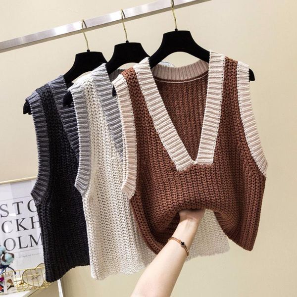 lucyever plus size v neck women sweater vest fashion patchwork winter sleeveless loose pullover ladies sweater jacket 2020, White;black
lucyever plus size v neck women sweater vest fashion patchwork winter sleeveless loose pullover ladies sweater jacket 2020, White;black
