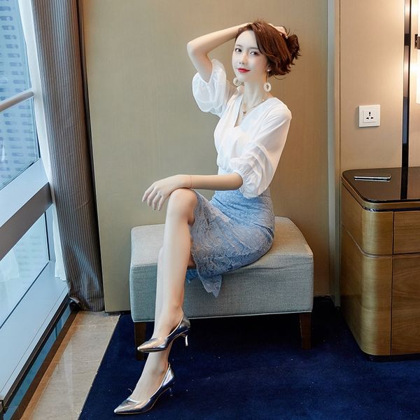 2019 skirt skirt suit skirtnew women's spring fashion celebrity temperament two piece suit skirt chiffon lace dress summer dress 8riko, Black;gray 
2019 skirt skirt suit skirtnew women's spring fashion celebrity temperament two piece suit skirt chiffon lace dress summer dress 8riko, Black;gray