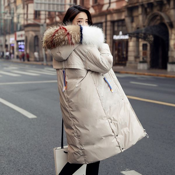 women's down jacket long winter coat women fashion 2020 korean loose fur collar jaqueta feminina kj490, Black
women's down jacket long winter coat women fashion 2020 korean loose fur collar jaqueta feminina kj490, Black