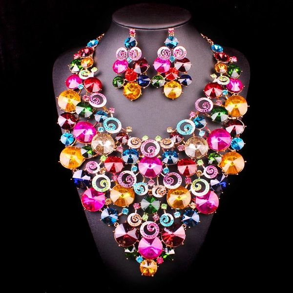 luxury crystal big bridal jewelry sets for brides bridesmaid statement necklace earrings sets wedding party costume accessories, Silver
luxury crystal big bridal jewelry sets for brides bridesmaid statement necklace earrings sets wedding party costume accessories, Silver