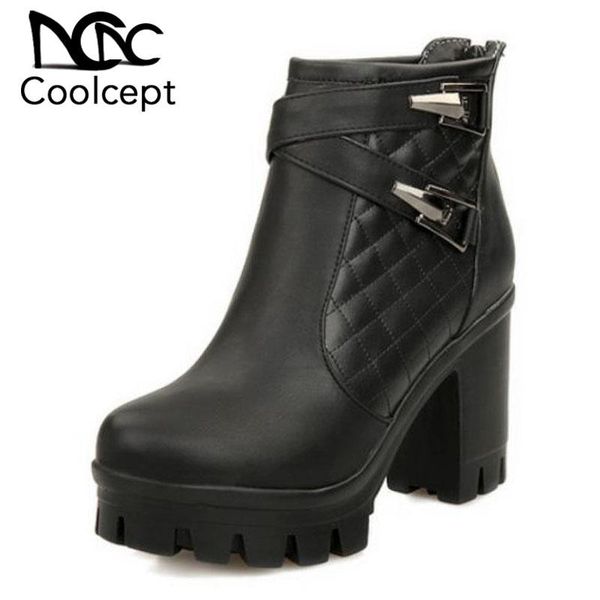 boots coolcept women high heel warm fur platform shoes winter ankle thick office ladies footwear size 34-43, Black
boots coolcept women high heel warm fur platform shoes winter ankle thick office ladies footwear size 34-43, Black
