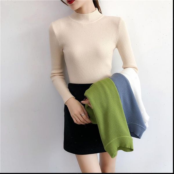 2021 fall new women turtleneck sweater pullover black pink knitted slim winter sweater casual pullovers top, White;black
2021 fall new women turtleneck sweater pullover black pink knitted slim winter sweater casual pullovers top, White;black