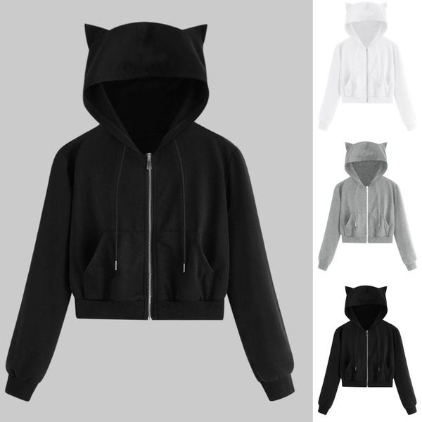 women's hoodies & sweatshirts women sweatshirt solid long sleeve zipper pocket shirt cat hooded pullovers jumper loose d4, Black
women's hoodies & sweatshirts women sweatshirt solid long sleeve zipper pocket shirt cat hooded pullovers jumper loose d4, Black