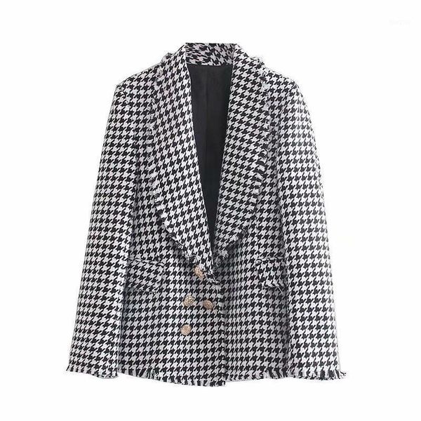 fashion houndstooth blazer women elegant tweed coat casual double breasted suit jacket long sleeve blazer female chaqueta mujer1, White;black
fashion houndstooth blazer women elegant tweed coat casual double breasted suit jacket long sleeve blazer female chaqueta mujer1, White;black
