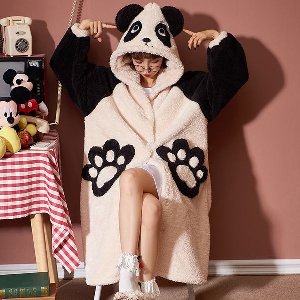 nightwa nightgown women winter long thick coral velvet bathrobe flannel pajamas loose nightdress hooded cute cartoon sleepwear 201113, Black;red
nightwa nightgown women winter long thick coral velvet bathrobe flannel pajamas loose nightdress hooded cute cartoon sleepwear 201113, Black;red