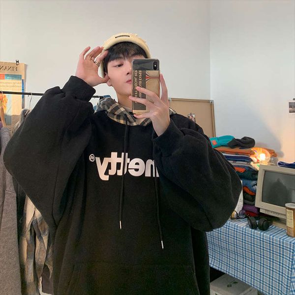fake two piece plush sweater men's hooded autumn winter coat loose trend and versatile 2020 new fashion ins, Black
fake two piece plush sweater men's hooded autumn winter coat loose trend and versatile 2020 new fashion ins, Black
