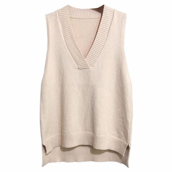 v-neck knitted vest women's new korean loose wild sweater vest sleeveless sweater autumn winter solid color fashion, Black;white
v-neck knitted vest women's new korean loose wild sweater vest sleeveless sweater autumn winter solid color fashion, Black;white
