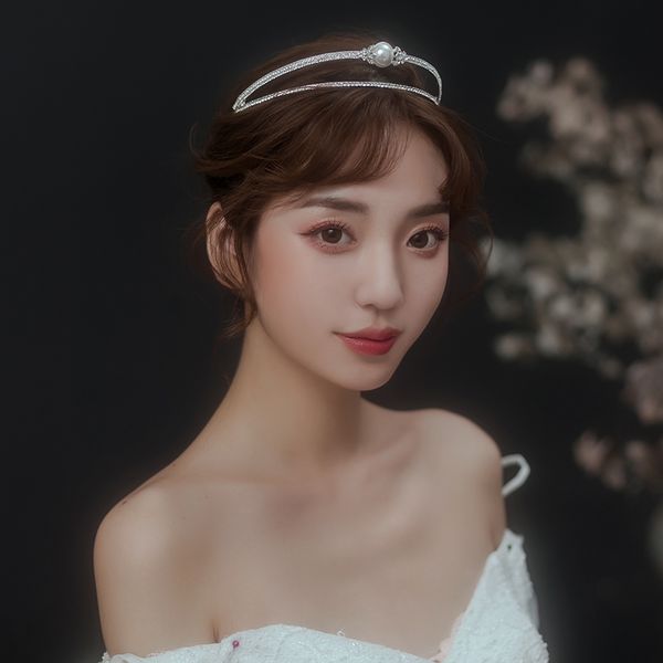 bridal headdress korean wedding dress pearl headband simple mori princess crown net red hair ornament, Silver
bridal headdress korean wedding dress pearl headband simple mori princess crown net red hair ornament, Silver