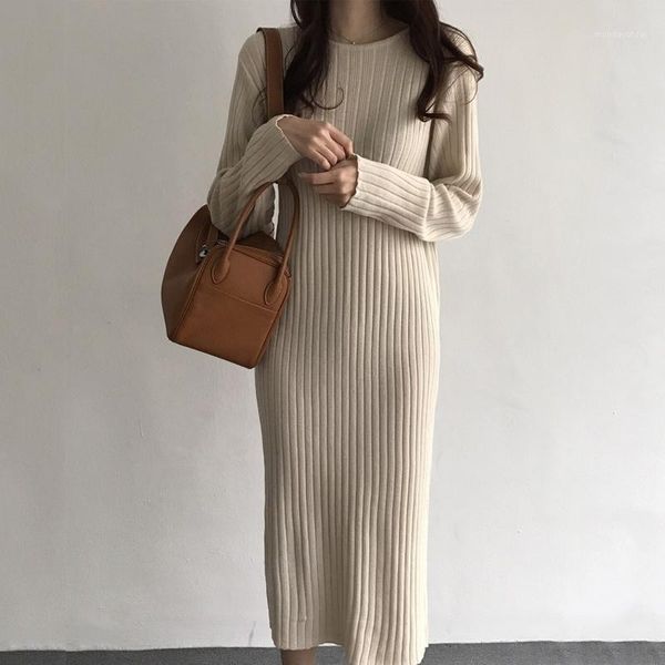 korean style basic casual knitted long sweater dress women o-neck long sleeve jumper knit dress slim outwear lady pullover1, White;black
korean style basic casual knitted long sweater dress women o-neck long sleeve jumper knit dress slim outwear lady pullover1, White;black