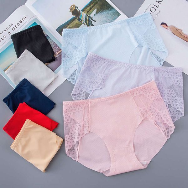summer middle waist lace ice thread seamless underwear hollow breathable cotton crotch women's briefs, Black;pink
summer middle waist lace ice thread seamless underwear hollow breathable cotton crotch women's briefs, Black;pink