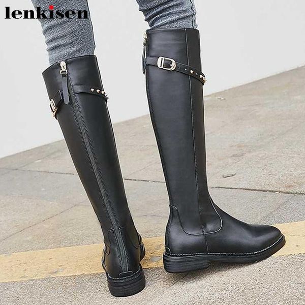 boots lenkisen cow leather rivets belt buckle straps knight round toe med heels zip winter women warm thigh high l83, Black
boots lenkisen cow leather rivets belt buckle straps knight round toe med heels zip winter women warm thigh high l83, Black