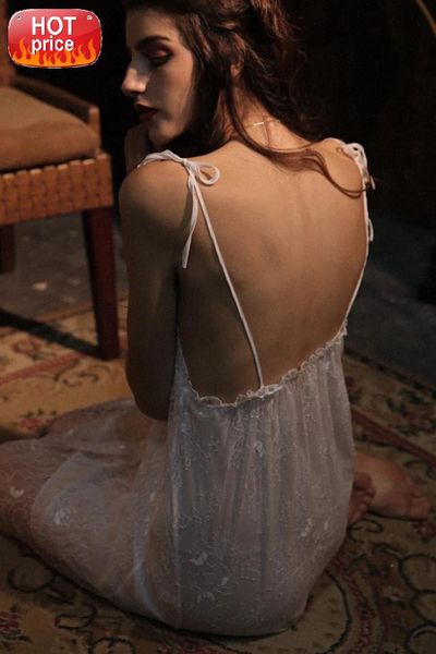 lace nightgown deep v - neck condole belt nightgown extreme temptation back cross night dress underwear homewear #tj7z, Black;white
lace nightgown deep v - neck condole belt nightgown extreme temptation back cross night dress underwear homewear #tj7z, Black;white