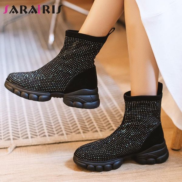 sarairis new fashion female autumn ankle boots flock round toe crystal boots women 2020 casual office lady shoes woman, Black
sarairis new fashion female autumn ankle boots flock round toe crystal boots women 2020 casual office lady shoes woman, Black