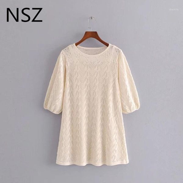 nsz women loose knitted dress half sleeve round collar hollow out kawaii sweater dress fashion knitwear short vestidos1, White;black
nsz women loose knitted dress half sleeve round collar hollow out kawaii sweater dress fashion knitwear short vestidos1, White;black
