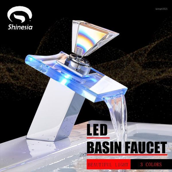 shinesia led glass chrome waterfall bathroom basin faucet for vessel sink deck mounted and cold water mixer tap1
shinesia led glass chrome waterfall bathroom basin faucet for vessel sink deck mounted and cold water mixer tap1