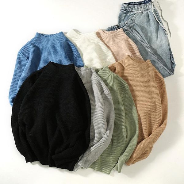 men's sweaters autumn 2021 pullover half-turtleneck sweater for wear loose in solid color long bottom knitted, White;black
men's sweaters autumn 2021 pullover half-turtleneck sweater for wear loose in solid color long bottom knitted, White;black