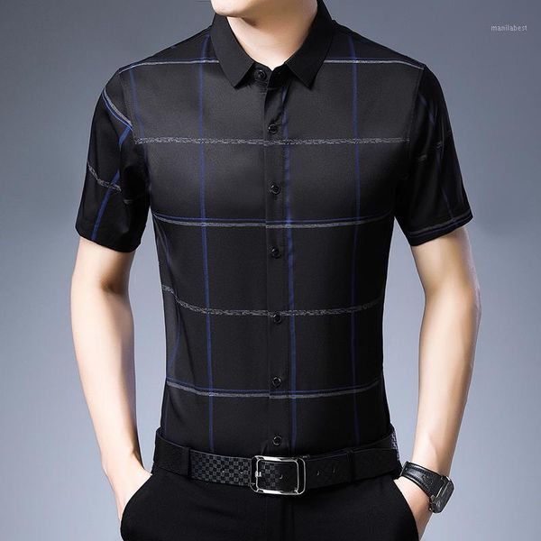 men black color shirts short sleeve casual slim fit plaid turn-down collar single breasted business shirt men clothing1, White;black
men black color shirts short sleeve casual slim fit plaid turn-down collar single breasted business shirt men clothing1, White;black