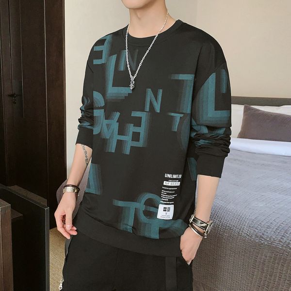 2021 spring autumn print skateboard casual new men's hip hop hoodies sweatshirts streetwear one piece brand black white r7lz