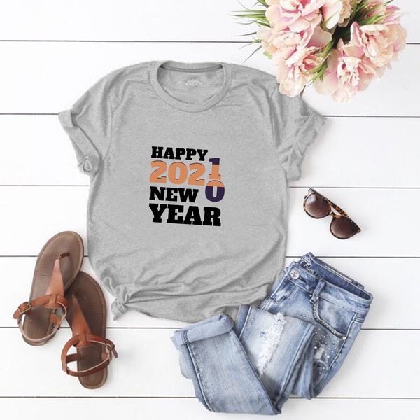 wt20318 original european and american classic happy new year printed short-sleeved women's t-shirt loose cotton, White
wt20318 original european and american classic happy new year printed short-sleeved women's t-shirt loose cotton, White