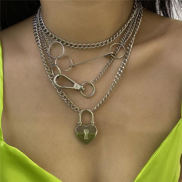 luokey exaggerated clavicle chunky chains necklaces women punk goth heart lock pendant necklace cuban link chain collier jewelry, Golden;silver
luokey exaggerated clavicle chunky chains necklaces women punk goth heart lock pendant necklace cuban link chain collier jewelry, Golden;silver