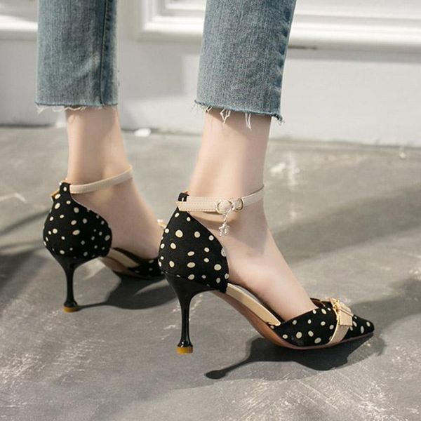 women sandals 2021 summer shoes high heels woman dress shoes dot ankle strap pumps pointed toe sandalias zapatos mujer 8286g, Black
women sandals 2021 summer shoes high heels woman dress shoes dot ankle strap pumps pointed toe sandalias zapatos mujer 8286g, Black