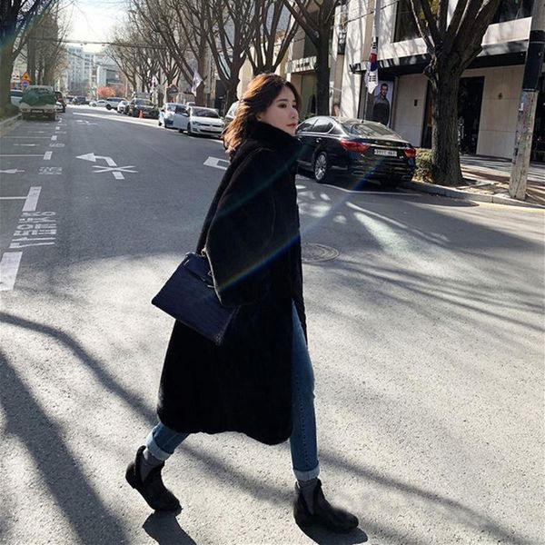 hstar winter women 2021 loose coats luxury thicken warm ladies oversize female plush cardigan outwear, Black
hstar winter women 2021 loose coats luxury thicken warm ladies oversize female plush cardigan outwear, Black