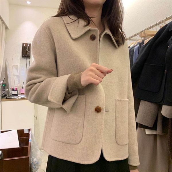 south korea 2021 autumn/winter new lapel comfortable button - down cardigan jacket for women, Black
south korea 2021 autumn/winter new lapel comfortable button - down cardigan jacket for women, Black