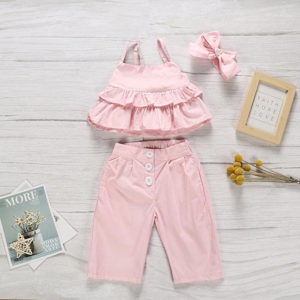 2020 summer baby girls sets sleeveless shirt with narrow straps trousers hair band1, White
2020 summer baby girls sets sleeveless shirt with narrow straps trousers hair band1, White