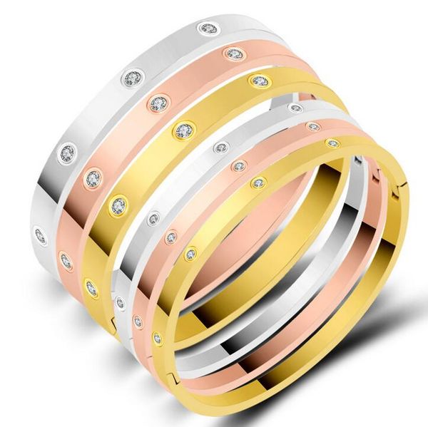 new stainless steel rose gold ladies bracelet simple rhinestone ladies hard body bracelet retro punk hip hop bangles jewelry, Black
new stainless steel rose gold ladies bracelet simple rhinestone ladies hard body bracelet retro punk hip hop bangles jewelry, Black