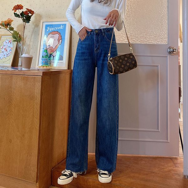 2021 end autumn high expect rough leg wide female wild jeans loose breeze pants straight rcm6, Blue
2021 end autumn high expect rough leg wide female wild jeans loose breeze pants straight rcm6, Blue