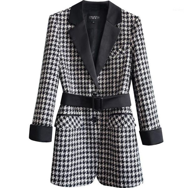 mid-length suit jacket women's spring autumn new british fashion contrast color houndstooth swallow gird ladies business wear1, White;black
mid-length suit jacket women's spring autumn new british fashion contrast color houndstooth swallow gird ladies business wear1, White;black